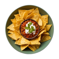 AI generated Nachos from mexico served in a bowl isolated png