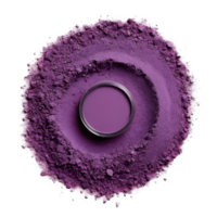 AI generated Purple eye shadow powder arranged into a crescent moon shape isolated png