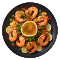 ai generado crujiente Mariscos plato aislado png