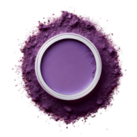 AI generated Purple eye shadow powder arranged into a crescent moon shape isolated png