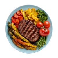AI generated Grilled meat and veggies on transparent background isolated png