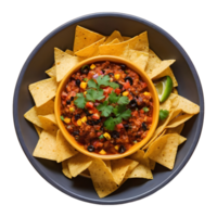 AI generated Nachos from mexico served in a bowl isolated png