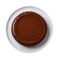 AI generated Chocolate cheesecake with raisins curd pudding isolated png