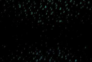 Dark Green, Yellow vector backdrop with music notes.