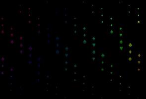 Dark Multicolor, Rainbow vector pattern with symbol of cards.