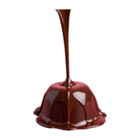 AI generated Melting chocolate poured on candies over transparent background isolated png