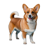 AI generated Studio portrait of a corgi dog standing against a transparent background isolated png