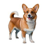 ai gegenereerd studio portret van een corgi hond staand tegen een transparant achtergrond geïsoleerd png