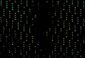 Dark Green, Yellow vector backdrop with circles, squares.