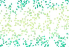 Light Green, Yellow vector background with bubbles.