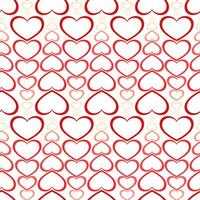 Cute red hearts seamless texture pattern. vector