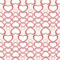 Cute red hearts seamless texture pattern. vector