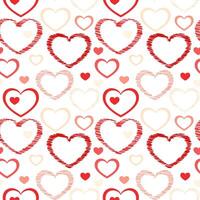 Cute red hearts seamless texture pattern. vector