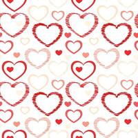 Cute red hearts seamless texture pattern. vector