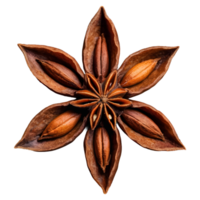 AI generated Closeup of star anise on transparent background isolated png