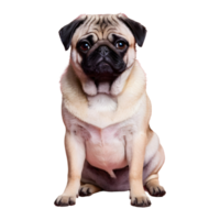 AI generated a pug dog sitting isolated png