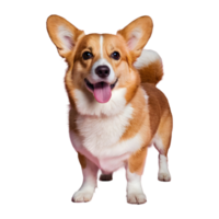 AI generated Studio portrait of a corgi dog standing against a transparent background isolated png