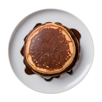 AI generated Close up photograph of chocolate pancakes on a transparent background isolated png