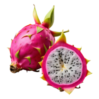 AI generated dragon fruit cut in half isolated png