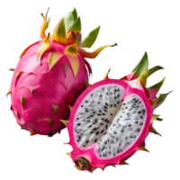 ai généré dragon fruit Couper dans moitié isolé png