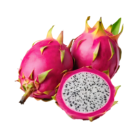 AI generated dragon fruit cut in half isolated png