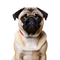 ai gerado uma pug cachorro sentado isolado png