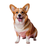 ai generiert Studio Porträt von ein Corgi Hund Stehen gegen ein transparent Hintergrund isoliert png