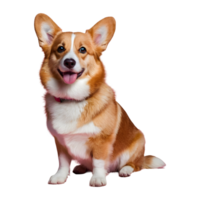 ai generiert Studio Porträt von ein Corgi Hund Stehen gegen ein transparent Hintergrund isoliert png