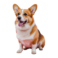 ai genererad studio porträtt av en corgi hund stående mot en transparent bakgrund isolerat png