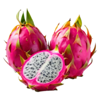 AI generated dragon fruit cut in half isolated png