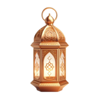 AI generated classic golden lantern ornament ramadan kareem mubarak on transparent background png