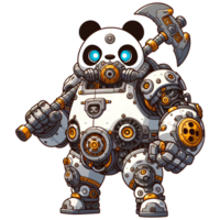 AI generated mechanical panda warrior png