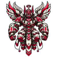 AI generated mechanical eagle warrior png