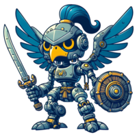 AI generated mechanical bird warrior png