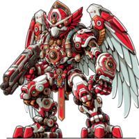 AI generated mechanical eagle warrior png