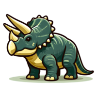 AI generated Dinosaur Triceratops in vector style on transparent background png