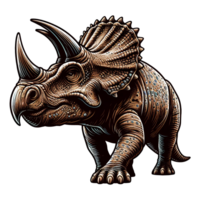 AI generated Dinosaur Triceratops in vector style on transparent background png