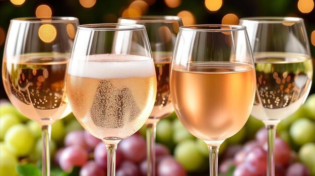 AI generated Three Glasses of Wine Next to a Bunch of Grapes photo