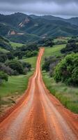 AI generated Dirt Road Through Green Field photo