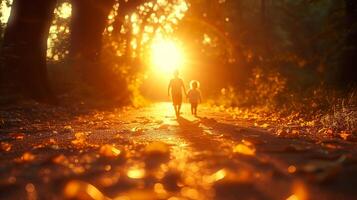 AI generated Two People Walking Down a Dirt Road photo