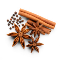 AI generated spices and cinnamon on transparency background png