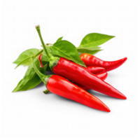 ai generado rojo chile pimientos en un transparencia antecedentes png