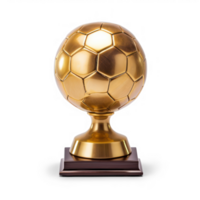 ai gerado futebol ouro troféu em transparência fundo png