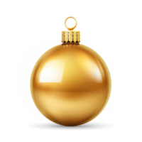 AI generated gold christmas ball on transparent background png