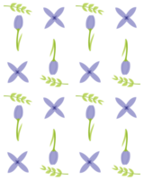 een naadloos patroon van Purper bloem PNG transparant achtergrond in een voorjaar minimaal vorm bloemen concept, illustratie