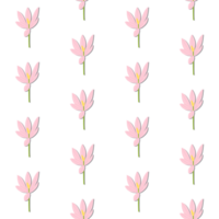 A seamless pattern of crocus PNG transparent background in a spring minimal floral concept, illustration