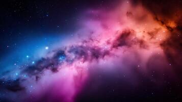 AI generated Vibrant Galaxy Illuminating the Night Sky photo