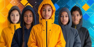AI generated Group of Young People Standing Together photo