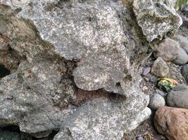 cerca arriba ver y antecedentes de extraño patrones de rocas en un montañoso zona tomado durante a campo traviesa viaje en sulawesi, Indonesia. foto