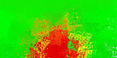 Light green, red vector texture with random triangles.